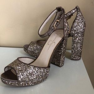 Sparkly Gold Glitter Heels